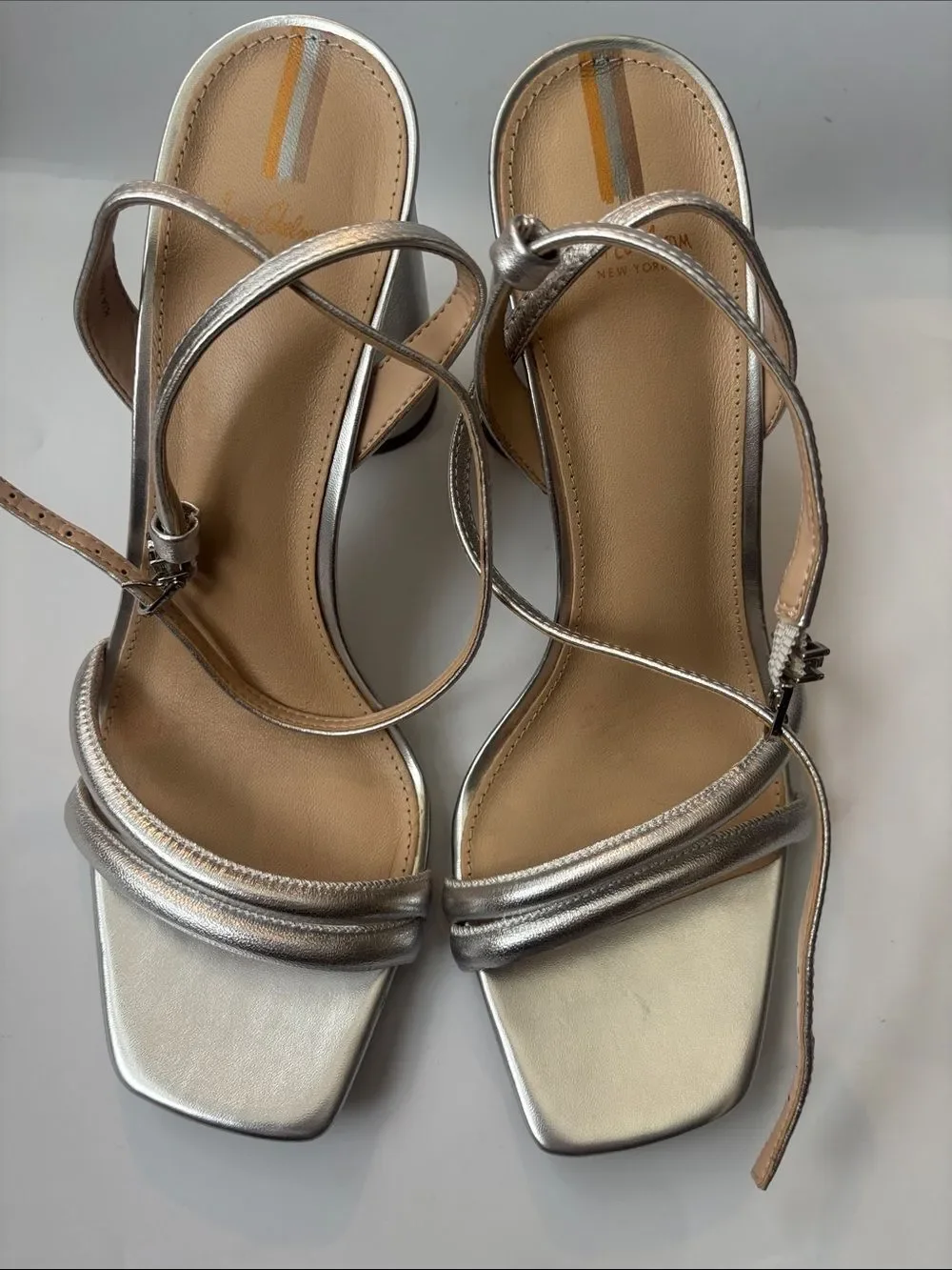 Sam Edelman Kia Sandals in Silver Leather Size 10 ~ New No Box
